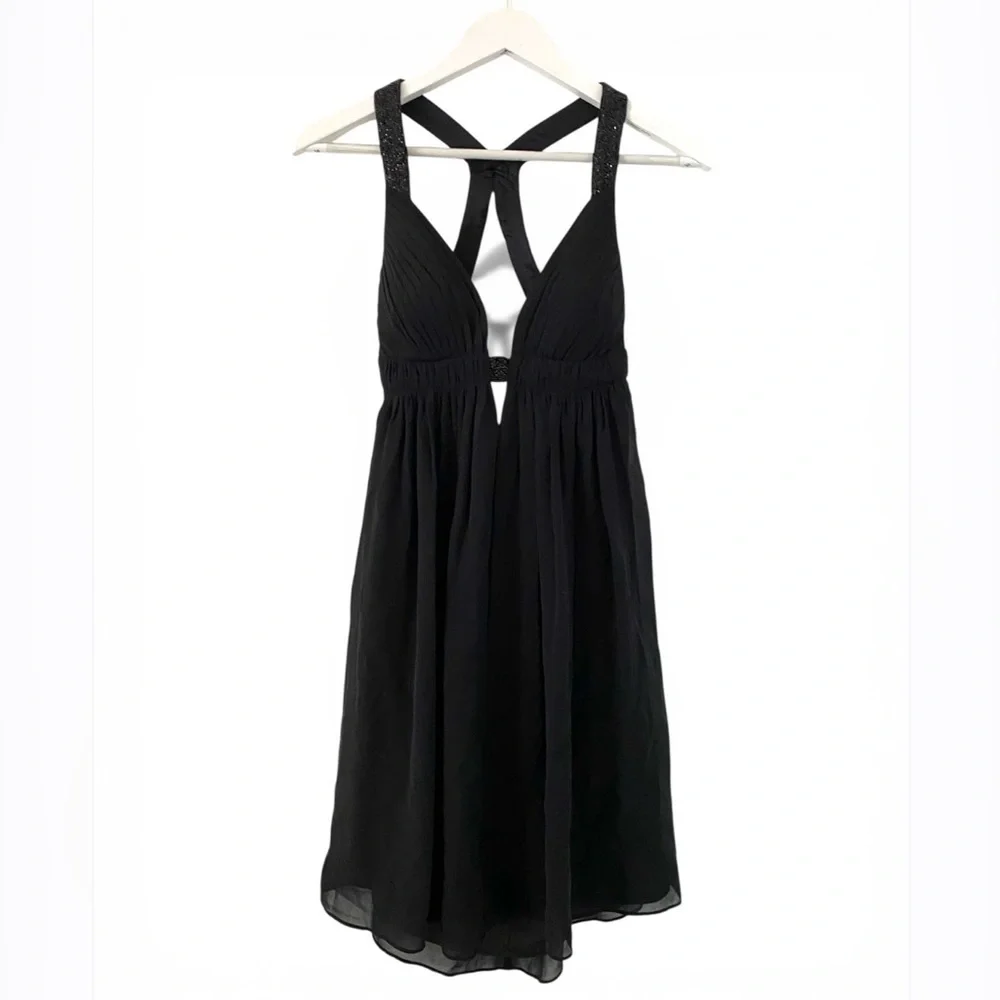 black dress with criss cross back Delaney Crisscross 65% Polyester Cache | Dresses | Cache